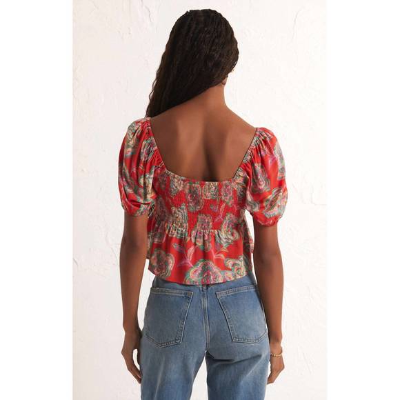 NEW Z SUPPLY tango floral top in red - Picture 3 of 3